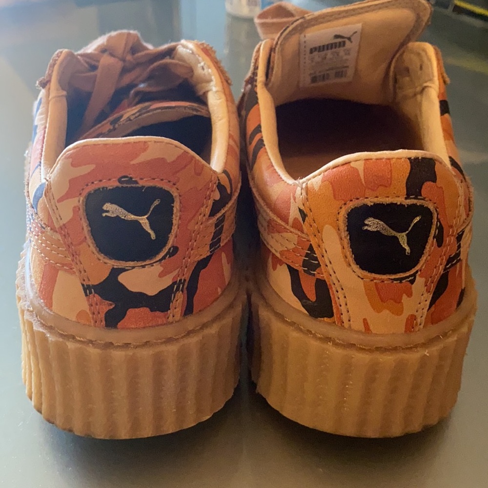 PUMA X RIHANNA Suede Camo orange Creepers Size 7.5 - Picture 10 of 14